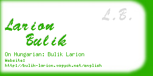 larion bulik business card
